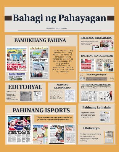parte ng pahayagan|Bahagi ng Diyaryo .